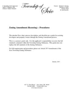 Zoning Amendment (Rezoning) – Procedures  The attached flow chart, process description, and checklist are a guide for assisting developers and property owners through the Zoning Amendment process. This is a summary gui