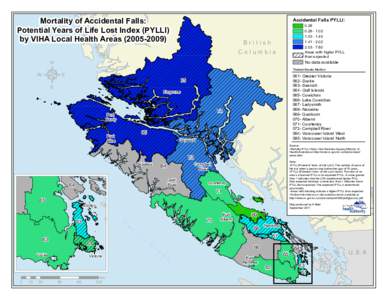 Pyll / Years of potential life lost / Nanaimo / Port Alberni / Sooke /  British Columbia / Port Renfrew /  British Columbia / Greater Victoria /  British Columbia / Vancouver Island / British Columbia / Provinces and territories of Canada