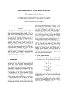 A Probabilistic Model for the Human Skin Color T.S. Caetano and D.A.C. Barone Universidade Federal do Rio Grande do Sul – Instituto de Informática Av. Bento Golçalves, 9500, bloco IV – Porto Alegre – RS – Brazi