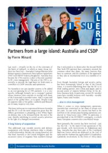 European External Action Service Partners from a large island: Australia and CSDP by Pierre Minard