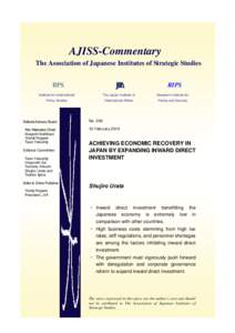 AJISS-Commentary The Association of Japanese Institutes of Strategic Studies IIPS RIPS