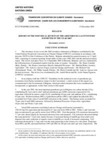 UNITED NATIONS NATIONS UNIES FRAMEWORK CONVENTION ON CLIMATE CHANGE - Secretariat CONVENTION - CADRE SUR LES CHANGEMENTS CLIMATIQUES - Secrétariat  FCCC/WEB/IRI[removed]BEL