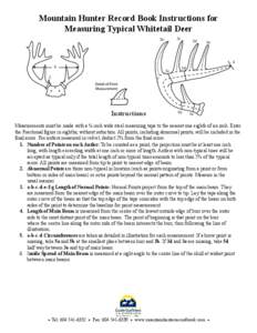 Mountain Hunter Record Book Instructions for Measuring Typical Whitetail Deer 3c 3b