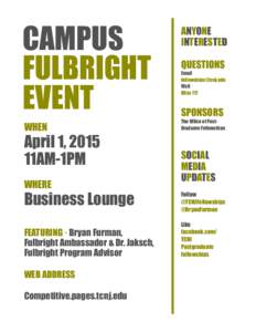 CAMPUS FULBRIGHT EVENT WHEN  April 1, 2015
