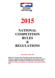 2015 NATIONAL COMPETITION RULES & REGULATIONS