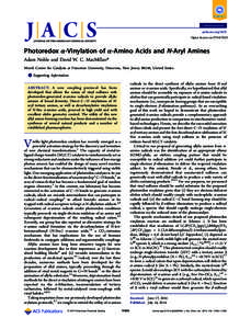 Communication pubs.acs.org/JACS Open Access on[removed]Photoredox α‑Vinylation of α‑Amino Acids and N‑Aryl Amines