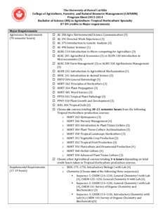   The	
  University	
  of	
  Hawai‘i	
  at	
  Hilo	
   College	
  of	
  Agriculture,	
  Forestry,	
  and	
  Natural	
  Resource	
  Management	
  (CAFNRM)	
   Program	
  Sheet	
  2013-­2014	
   Bache