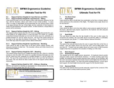 BIFMA Ergonomics Guideline  BIFMA Ergonomics Guideline