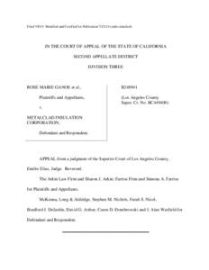 Filed[removed]Modified and Certified for Publication[removed]order attached)  IN THE COURT OF APPEAL OF THE STATE OF CALIFORNIA SECOND APPELLATE DISTRICT DIVISION THREE