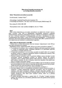 Odporúčania Európskej resuscitačnej rady pre kardiopulmonálnu resuscitáciu Sekcia 7 Resuscitácia novorodencov po pôrode Sam Richmonda,1 Jonathan Wyllieb,*1 a Neonatology, Sunderland Royal Hospital, Sunderland, UK