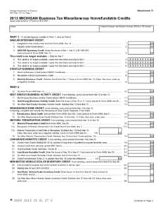 Attachment 11  Michigan Department of Treasury[removed]Rev[removed]), Page[removed]MICHIGAN Business Tax Miscellaneous Nonrefundable Credits