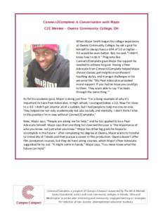 3 2 1 Connect2Complete: A Conversation with Major C2C Mentee – Owens Community College, OH