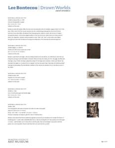 Matter / Agnes Gund / Pencil / Art Students League of New York / Drawing / Leo Castelli / Graphite / Untitled / Visual arts / Lee Bontecou / American art