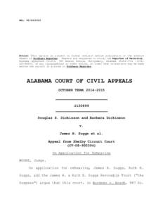 REL: Notice: This opinion is subject to formal revision before publication in the advance sheets of Southern Reporter. Readers are requested to notify the Reporter of Decisions, Alabama Appellate Courts, 300 