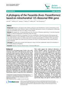 A phylogeny of the Passerida (Aves: Passeriformes) based on mitochondrial 12S ribosomal RNA gene