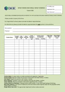 WIND FARMS AND SINGLE WIND TURBINES Form P1W For Office Use: Application No. ___________ Date Received: ___________