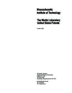 Massachusetts Institute of Technology The Media Laboratory United States Patents October 2008