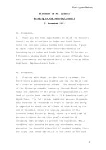 South Sudan–Sudan relations / Abyei / Second Sudanese Civil War / Messiria tribe / War in Darfur / United Nations Security Council Resolution / Southern Sudanese independence referendum / Africa / Sudan / South Kordofan