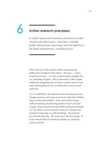 Action research processes in which I present and summarise documents on action