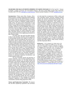 SEARCHING FOR SILICATE BIOWEATHERING ON EARTH AND MARS M. R. Fisk1 and M. C. StorrieLombardi2, 1College of Oceanic and Atmospheric Sciences, 104 Ocean Admin Bldg, Oregon State University, Corvallis, OR[removed]mfisk@c