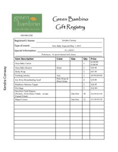 Green Bambino Gift Registry[removed]Kendra Conway