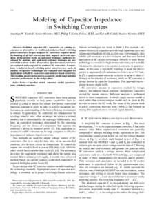 136  IEEE POWER ELECTRONICS LETTERS, VOL. 3, NO. 4, DECEMBER 2005 Modeling of Capacitor Impedance in Switching Converters