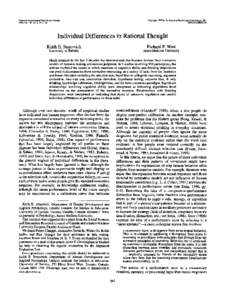 Educational psychology / Attention-deficit hyperactivity disorder / Intelligence / Critical thinking / Cognitive style / G factor / Intelligence quotient / Belief bias / Psychology / Mind / Ethology / Cognitive science