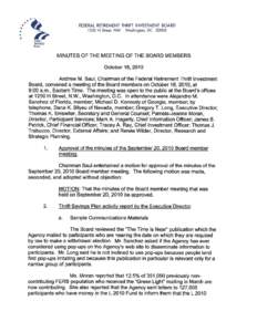 Minutes of the Meeting of the Board Members, October 18, 2010