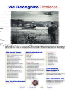 We Recognize ExcellenceSend in Your AAAA Award Nominations Today! AAAA National Awards  AAAA Functional Awards