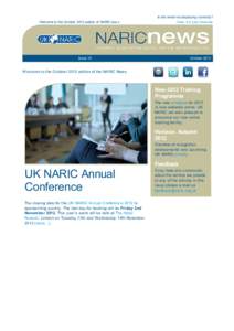Is this email not displaying correctly? Welcome to the October 2012 edition of NARIC new s View it in your brow ser  Issue 10