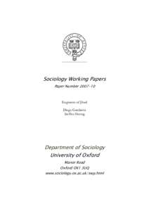 Sociology Working Papers Paper NumberEngineers of Jihad Diego Gambetta Steffen Hertog