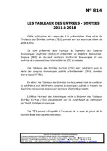 LES  TABLEAUX  D’ENTREES- SORTIES de 1999 à 2007