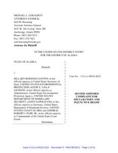 MICHAEL C. GERAGHTY ATTORNEY GENERAL Seth M. Beausang Assistant Attorney General 1031 W. 4th Avenue, Suite 200 Anchorage, Alaska 99501