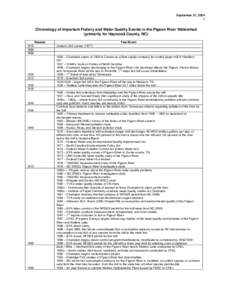 Microsoft Word - Chronology of Important Fishery and Water Quality Events in the Pigeon RiverWatershed.doc