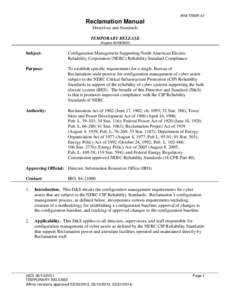 IRM TRMR-47  Reclamation Manual Directives and Standards TEMPORARY RELEASE (Expires[removed])