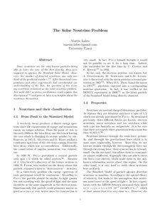 The Solar Neutrino Problem Martin Lahrz [removed]