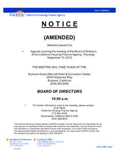 NOTICE (AMENDED) Attached please find •  Agenda covering the meeting of the Board of Directors