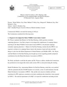 STATE OF MAINE COMMISSION ON GOVERNMENTAL ETHICS AND ELECTION PRACTICES 135 STATE HOUSE STATION AUGUSTA, MAINE[removed]