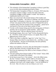 Marian dogmas / Roman Catholic Mariology / Roman Catholic devotions / Titles of Mary / Jesus / Immaculate Conception / Mary / Trinity / Annunciation / Christianity / Christian theology / Theology