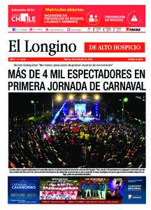 El Longino AÑO 7 - N° 1.610 DE ALTO HOSPICIO  Viernes 26 de Febrero de 2016