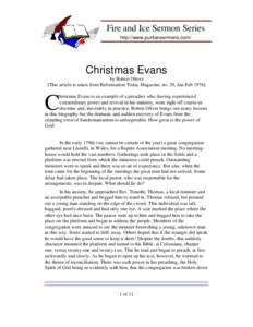 Christmas Evans / Glasites / Baptist Union of Wales / Methodism / John R. Gunn / Cradley Heath Baptist Church / Christianity / Religion in the United Kingdom / Protestantism
