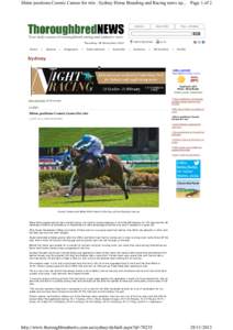 Shinn positions Cosmic Cameo for win : Sydney Horse Breeding and Racing news up... Page 1 of 2  SEARCH REGISTER