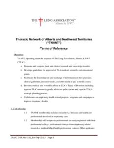 Alberta Thoracic Network Terms of Reference