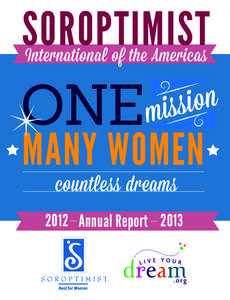 SoroptiMIST International of the Americas of contents ONE