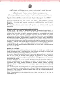 Ministero dell’istruzione, dell’università e della ricerca Dipartimento per il sistema educativo di istruzione e di formazione Direzione generale per gli ordinamenti scolastici e la valutazione del sistema nazionale