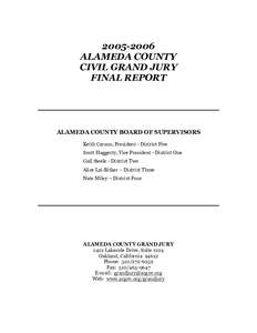 Alameda County /  California / Alameda /  California / Keith Carson / Alameda County Superior Court / Grand jury / Geography of California / Government / Juries