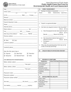 Illinois Department of Public Health  State of Illinois Illinois Department of Public Health  Public Health Home Visit Form for