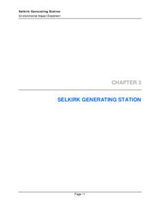 Selkirk Generating Station Environmental Impact Statement CHAPTER 3 SELKIRK GENERATING STATION