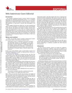 iii  EDITORIAL 50th Anniversary Guest Editorial  Can. Geotech. J. Downloaded from www.nrcresearchpress.com by Royal Military College of Canada on[removed]