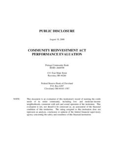 Politics of the United States / Community Reinvestment Act / Portage County /  Ohio / Ravenna /  Ohio / Kent /  Ohio / Portage /  Indiana / Portage /  Wisconsin / Home Mortgage Disclosure Act / Portage /  Pennsylvania / Akron metropolitan area / Geography of the United States / Ohio